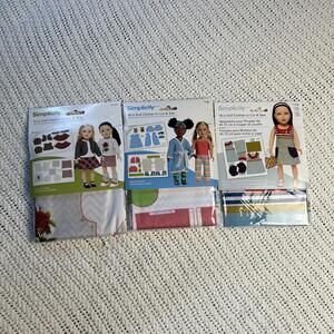 Simplicity 18 in Doll Clothes to Cut & Sew Patterns - Set of 3
